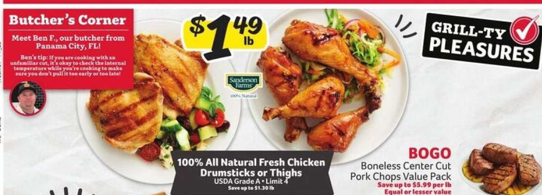 100% All Natural Fresh Chicken Drumsticks or Thighs