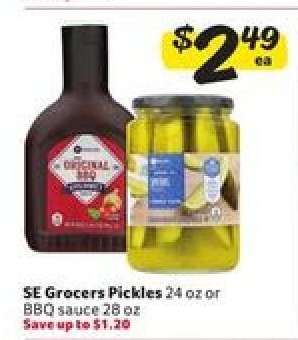 SE Grocers Pickles or BBQ sauce
