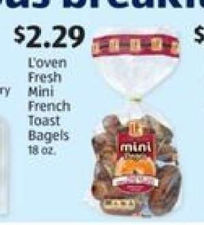 L'oven Fresh Mini French Toast Bagels