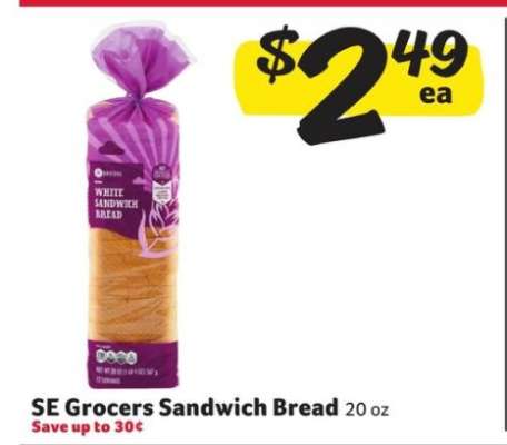 SE Grocers Sandwich Bread