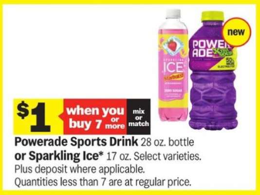 Powerade Sports Drink or Sparkling Ice