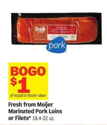 Fresh from Meijer Marinated Pork Loins or Filets