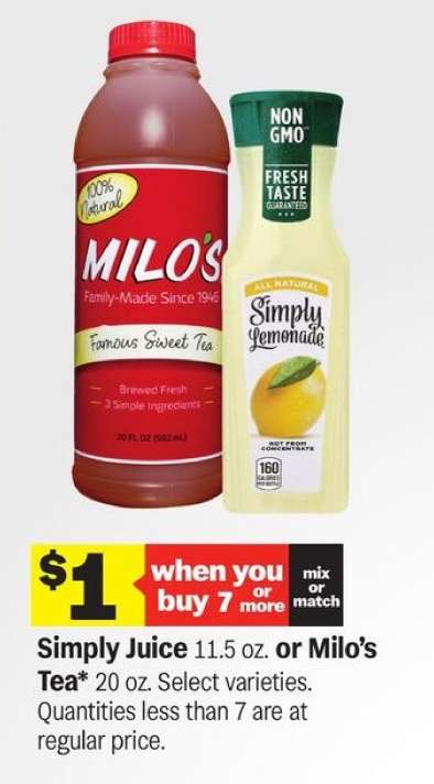 Simply Juice or Milo's Tea
