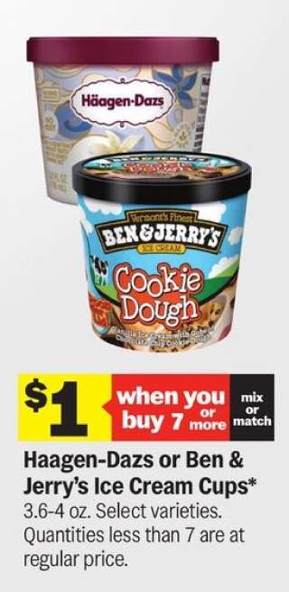 Haagen-Dazs or Ben & Jerry’s Ice Cream Cups