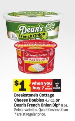 Breakstone’s Cottage Cheese Doubles or Dean’s French Onion Dip