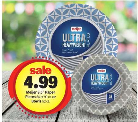 Meijer 8.5” Paper Plates or Bowls