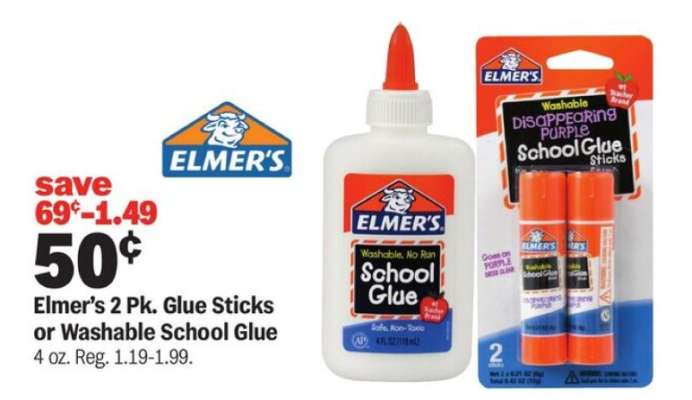 Elmer's 2 Pk. Glue Sticks or Washable School Glue