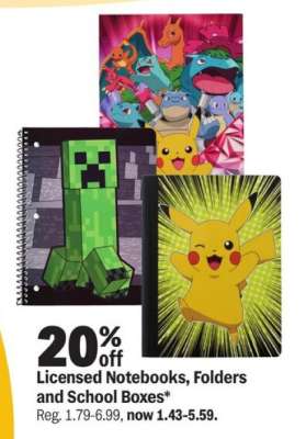 Licensed Notebooks, Folders and School Boxes