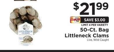 50-ct. Bag Littleneck Clams