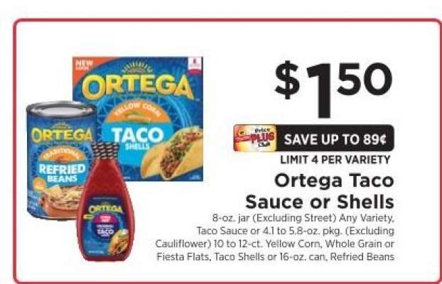 Ortega Taco Sauce or Shells