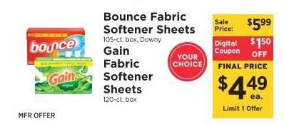 Bounce Fabric Softener Sheets / Gain Fabric Softener Sheets