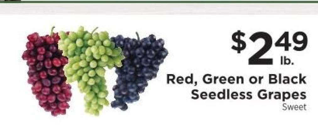 Red, Green or Black Seedless Grapes