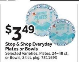 Stop & Shop Everyday Plates or Bowls