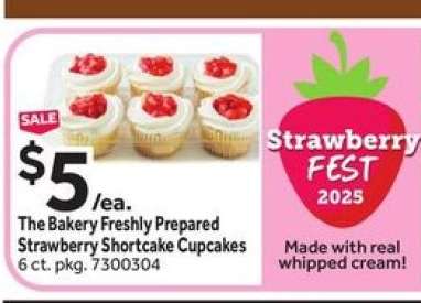 The Bakery Freshly Prepared Strawberry Shortcake Cupcakes