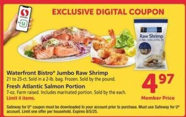 Waterfront Bistro Jumbo Raw Shrimp & Fresh Atlantic Salmon Portion
