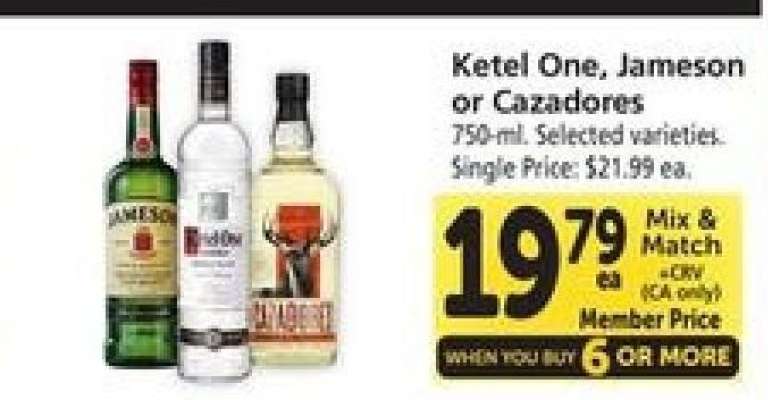 Ketel One, Jameson or Cazadores