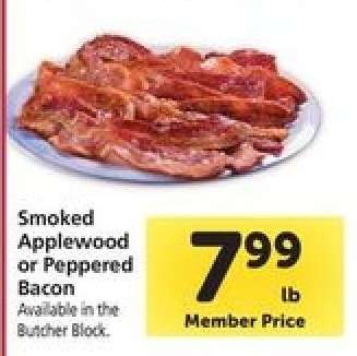 Smoked Applewood or Peppered Bacon