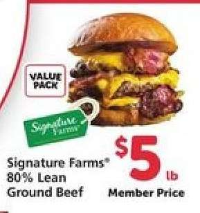 Signature Farms 80% Lean Ground Beef