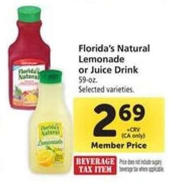 Florida's Natural Lemonade or Juice Drink