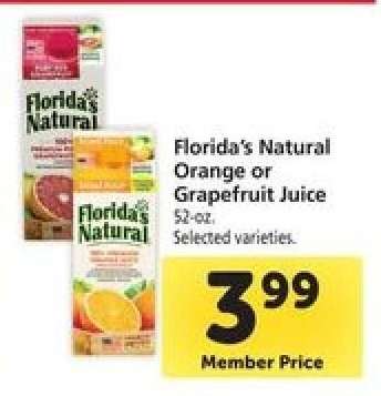 Florida's Natural Orange or Grapefruit Juice