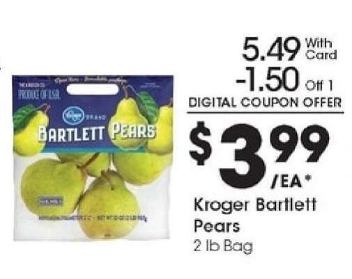 Kroger Bartlett Pears