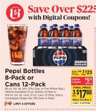 Pepsi Bottles 8-Pack or Cans 12-Pack