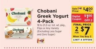 Chobani Greek Yogurt 4 Pack