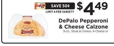 DePalo Pepperoni & Cheese Calzone