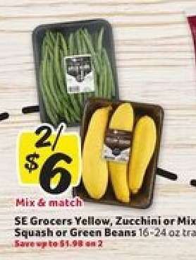 SE Grocers Yellow, Zucchini or Mix Squash or Green Beans
