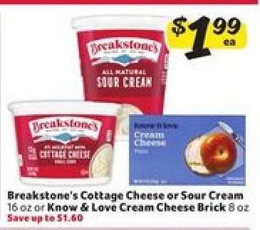 Breakstone's Cottage Cheese or Sour Cream