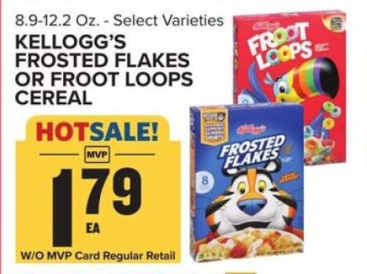 Kellogg's Frosted Flakes or Froot Loops Cereal*