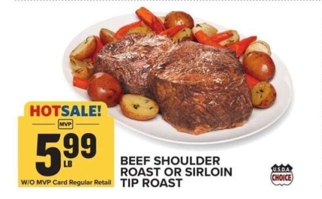 Beef Shoulder Roast or Sirloin Tip Roast