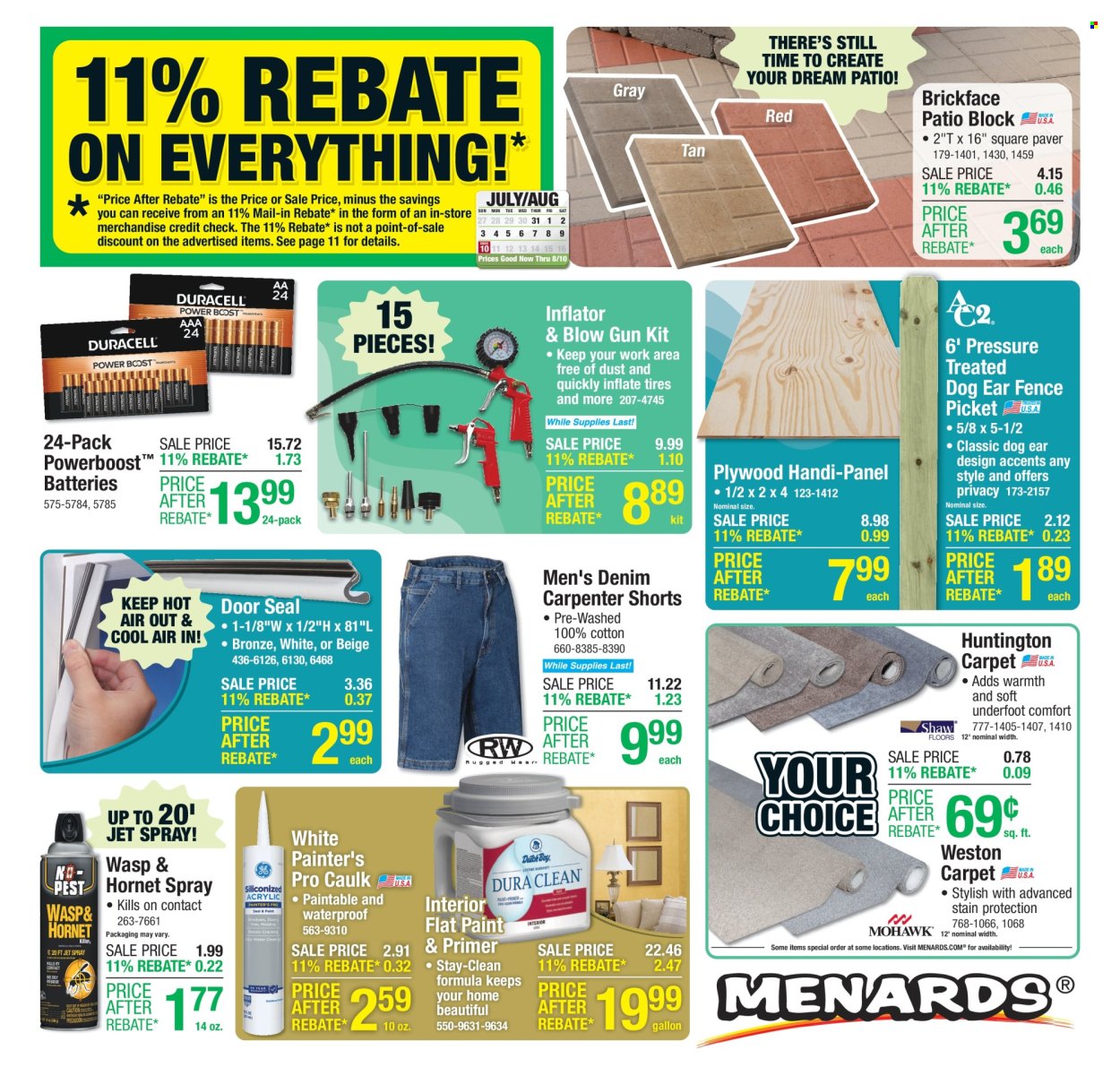 Menards ad - 07/30/2025 - 08/10/2025. Page 1
