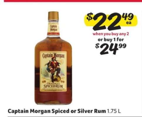 Captain Morgan Spiced Or Silver Rum