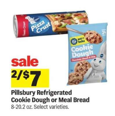 Pillsbury Refrigerated Cookie Dough or Meal Bread