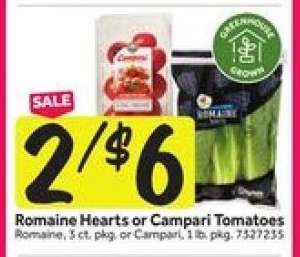 Romaine Hearts or Campari Tomatoes