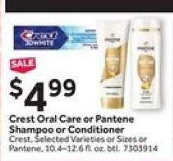 Crest Oral Care or Pantene Shampoo or Conditioner