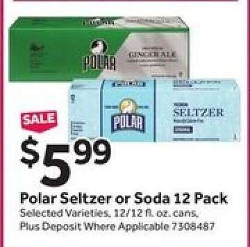 Polar Seltzer or Soda 12 Pack