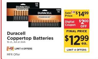 Duracell Coppertop Batteries*