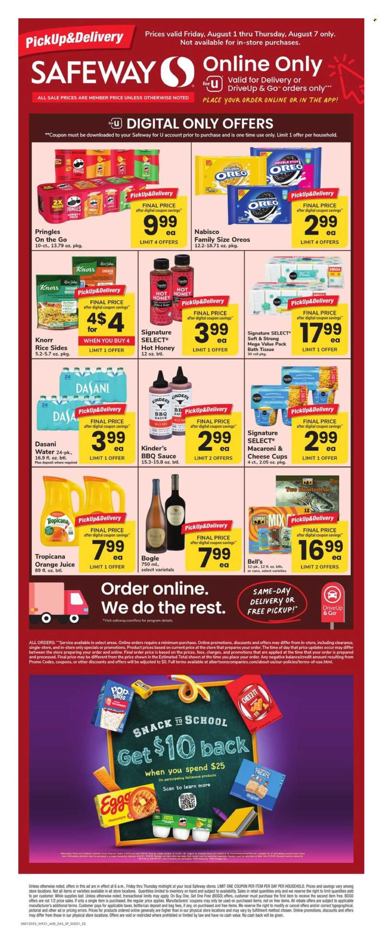 Safeway ad - 08/01/2025 - 08/07/2025. Page 1