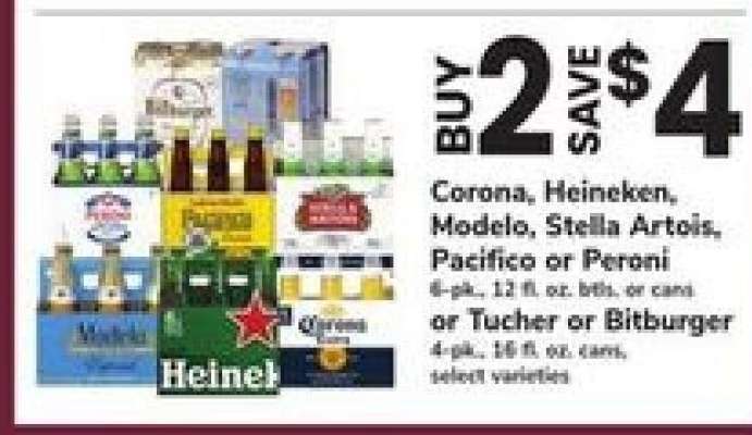 Corona, Heineken, Modelo, Stella Artois, Pacifico or Peroni