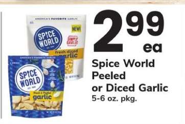 Spice World Peeled or Diced Garlic
