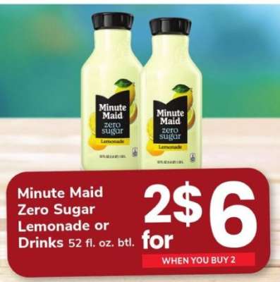 Minute Maid Zero Sugar Lemonade or Drinks