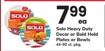 Solo Heavy Duty Decor or Bold Hold Plates or Bowls