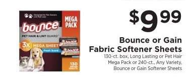 Bounce or Gain Fabric Softener Sheets