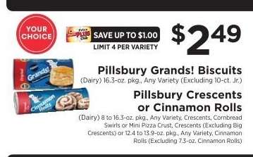 Pillsbury Grands Biscuits, Pillsbury Crescents or Cinnamon Rolls