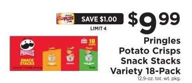 Pringles Potato Crisps Snack Stacks Variety 18-Pack