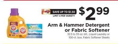 Arm & Hammer Detergent or Fabric Softener