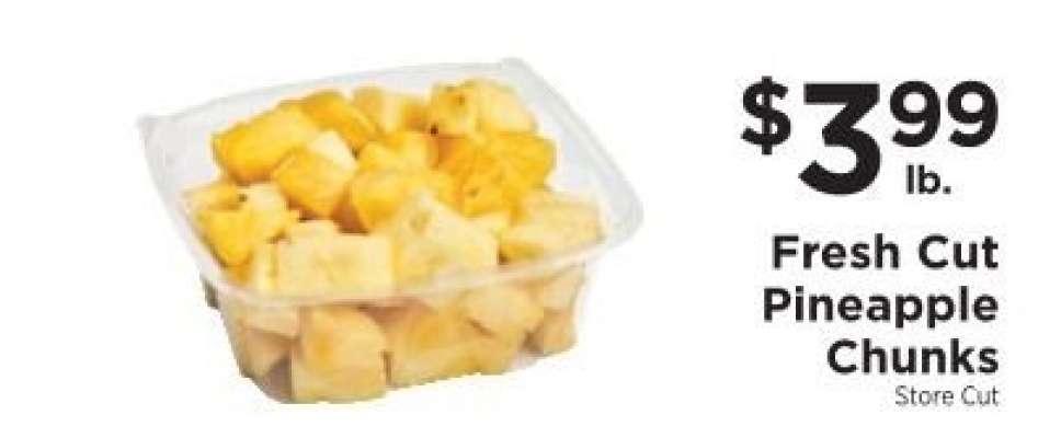 Fresh Cut Pineapple Chunks