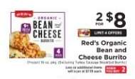 Red's Organic Bean and Cheese Burrito
